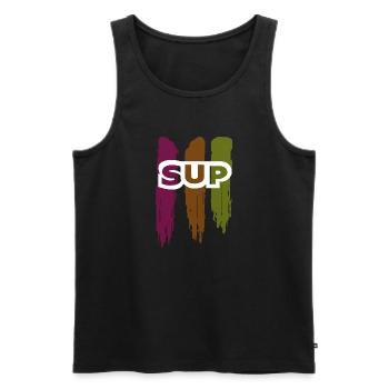 Skateboard SUP Surfing - Men's Premium Organic Tank Top - black - Front - Michal (187cm)