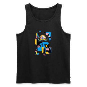 Character ireal - Men's Premium Organic Tank Top - black - Front - AI Model Male 178 light (178cm)