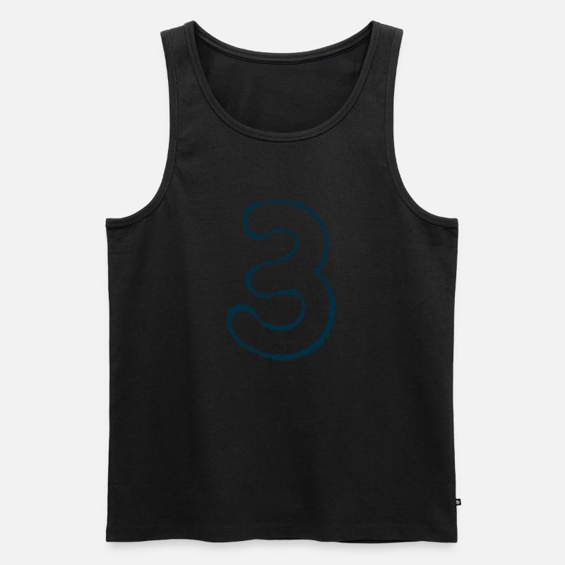 Nummer 3 - Männer Premium Bio Tank Top - Schwarz