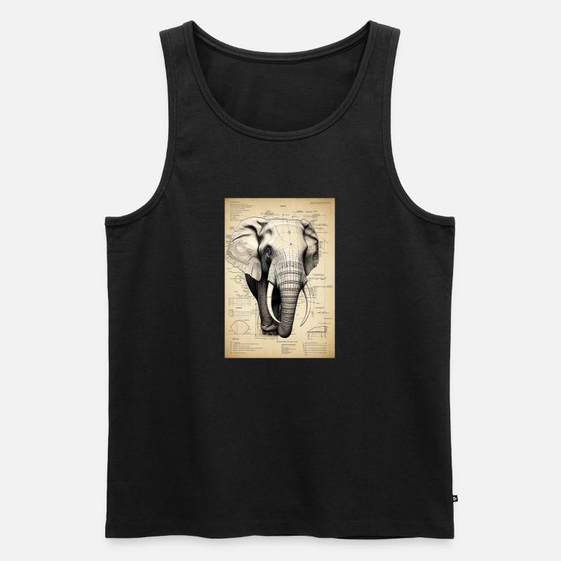 Elefant - Männer Premium Bio Tank Top - Schwarz