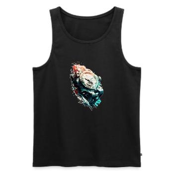 Sporty men's watch as vintage chronograph - Men's Premium Organic Tank Top - black - Front - Michal (187cm)
