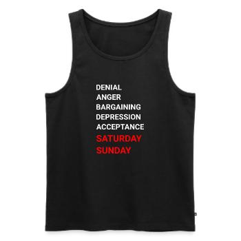 Bargaining Depression Acceptance Saturday Sunday - Men's Premium Organic Tank Top - black - Front - AI Model Male 178 light (178cm)