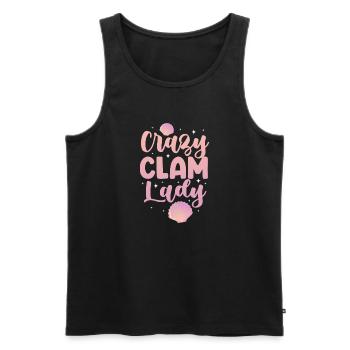 Crazy Clam Lady - Seashell Hunter Sea Shell - Men's Premium Organic Tank Top - black - Front - AI Model Male 178 light (178cm)