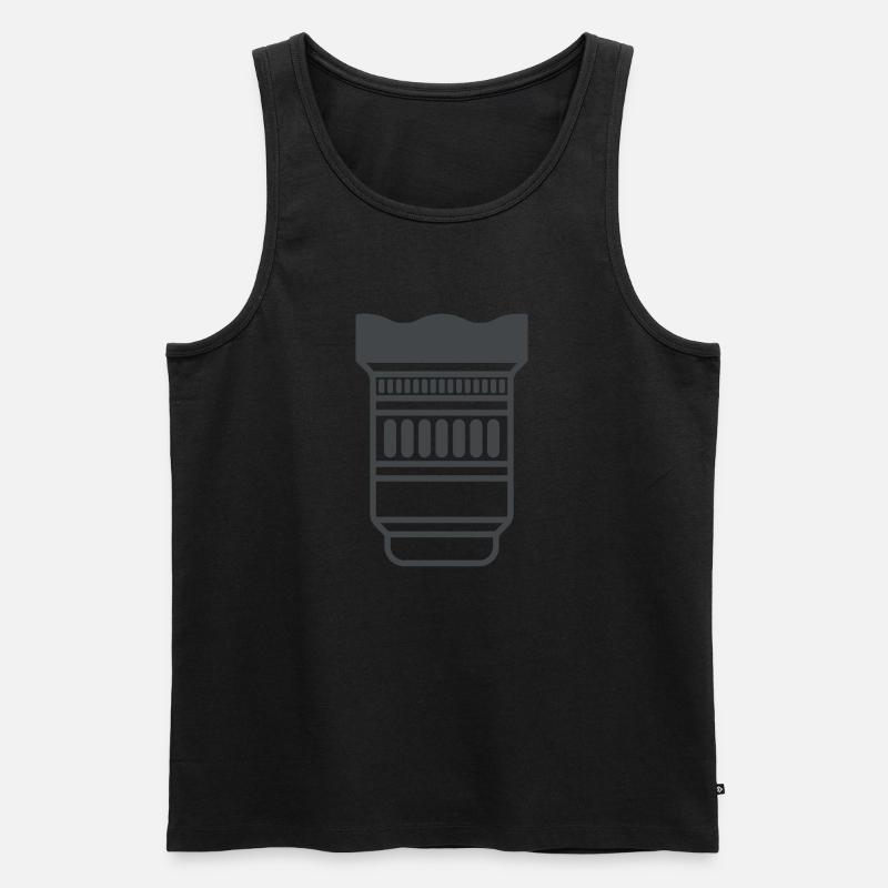 Kameraobjektiv - Männer Premium Bio Tank Top - Schwarz