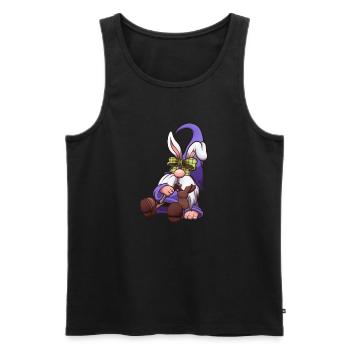 Easter Gnome Who Ate Too Much Chocolate - Men's Premium Organic Tank Top - black - Front - AI Model Male 178 light (178cm)