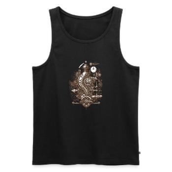 Steampunk Faszination der Technik - Männer Premium Bio Tank Top - Schwarz - Vorne - AI Model Male 178 light (178cm)