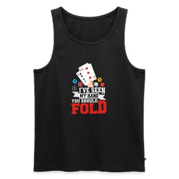 J’ai vu ma main tu devrais plier joueur de poker gam - Débardeur bio Premium Homme - noir - Devant - Michal (187cm)