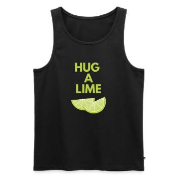 HUG A LIME - Men's Premium Organic Tank Top - black - Front - AI Model Male 178 light (178cm)