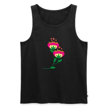 Flower Blume Pflanze - Männer Premium Bio Tank Top - Schwarz - Vorne - Michal (187cm)