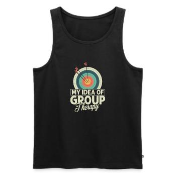 My Idea Of Group Therapy Archery Target Bow & Arro - Men's Premium Organic Tank Top - black - Front - AI Model Male 178 light (178cm)