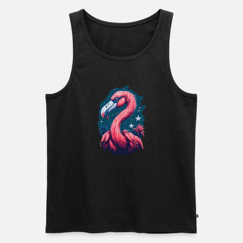 Flamingo Sommershirt - Männer Premium Bio Tank Top - Schwarz