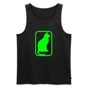 cat - Männer Premium Bio Tank Top - Schwarz - Vorne - Michal (187cm)
