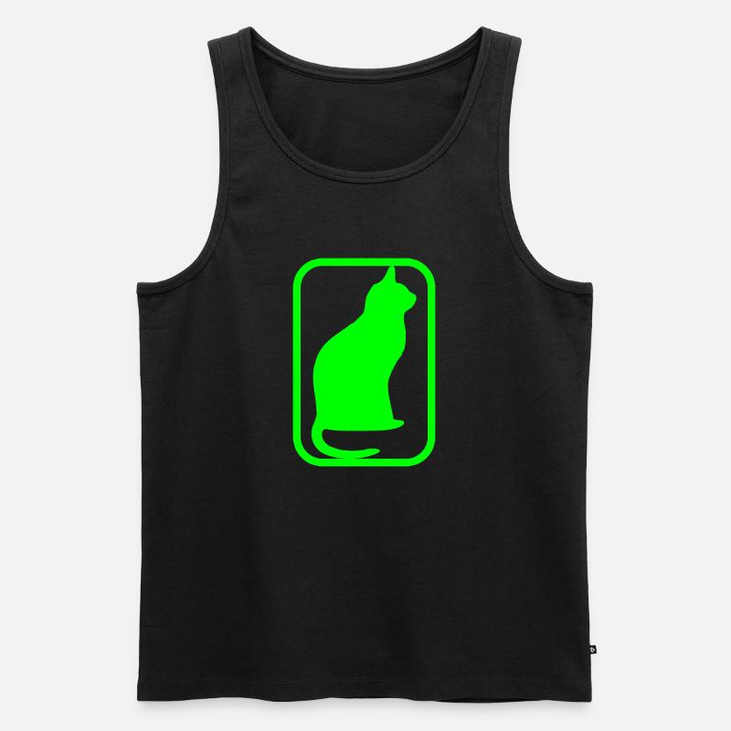 cat - Männer Premium Bio Tank Top - Schwarz