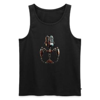 microphone old school - Männer Premium Bio Tank Top - Schwarz - Vorne - AI Model Male 178 light (178cm)