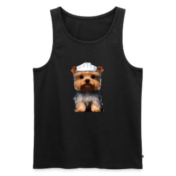 Yorkshire Terrier Cooking Puppy Restaurateur Dog - Men's Premium Organic Tank Top - black - Front - Michal (187cm)