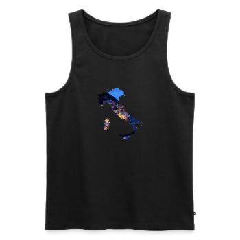 Silhouette de l’Italie avec paysage de la côte amalfitaine - Débardeur bio Premium Homme - noir - Devant - Michal (187cm)
