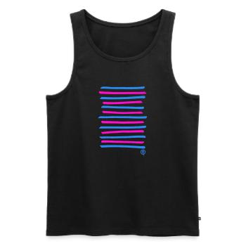 Sprayed graffiti lines, printing color freely selectable - Men's Premium Organic Tank Top - black - Front - AI Model Male 178 light (178cm)