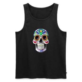 Dia de los Muertos - Débardeur bio Premium Homme - noir - Devant - Michal (187cm)