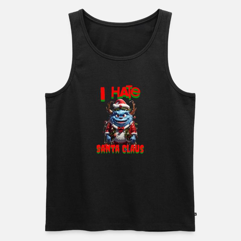 Ich hasse den Weihnachtsmann - Männer Premium Bio Tank Top - Schwarz