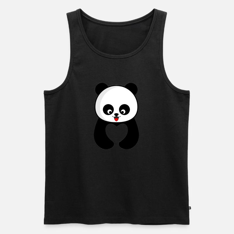 Panda - Männer Premium Bio Tank Top - Schwarz