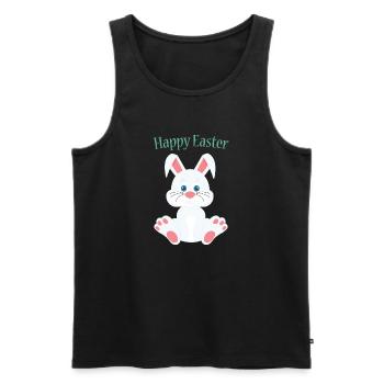 Lapin de Pâques mignon - Débardeur bio Premium Homme - noir - Devant - Michal (187cm)