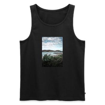Meer - Männer Premium Bio Tank Top - Schwarz - Vorne - AI Model Male 178 light (178cm)
