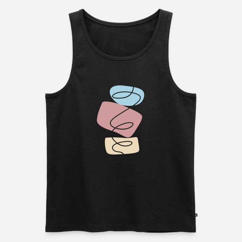 Abstraktes Design Steine stapeln - Männer Premium Bio Tank Top - Schwarz