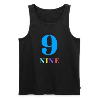 Nine-9th Anniversary - Men's Premium Organic Tank Top - black - Front - AI Model Male 178 light (178cm)