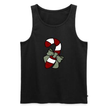 Candy cane - Men's Premium Organic Tank Top - black - Front - AI Model Male 178 light (178cm)