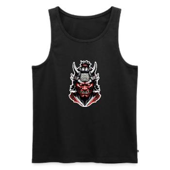 Samurai Warrior - Japan - Demon - Men's Premium Organic Tank Top - black - Front - AI Model Male 178 light (178cm)