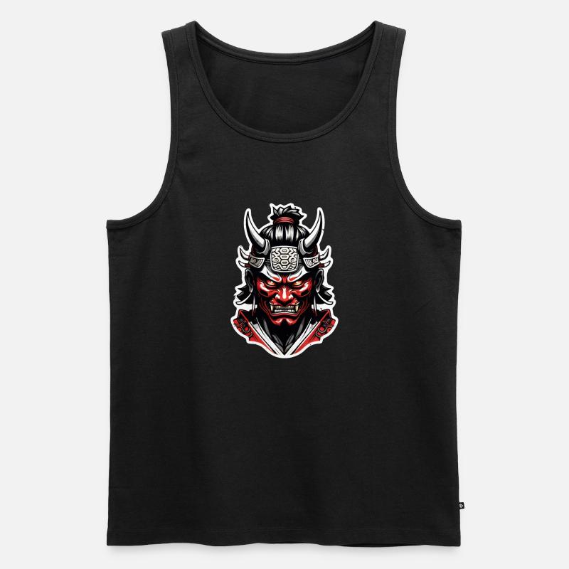 Samurai-Krieger - Japan - Dämon - Männer Premium Bio Tank Top - Schwarz