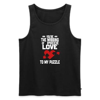 Valentine's Day 2024 Quotes Lovers Day Gift - Débardeur bio Premium Homme - noir - Devant - AI Model Male 178 light (178cm)