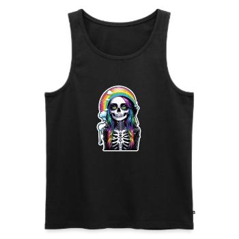 Halloween - Rock & Regenbogen - Männer Premium Bio Tank Top - Schwarz - Vorne - Michal (187cm)