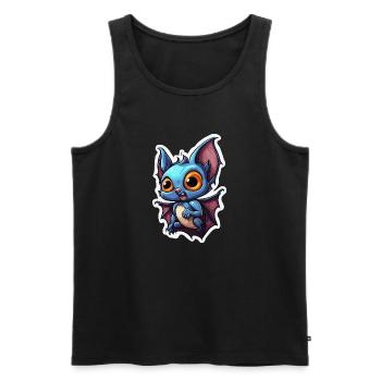 Bat / Vampire / Dracula / Animal / Halloween - Men's Premium Organic Tank Top - black - Front - AI Model Male 178 light (178cm)