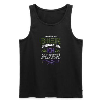 Statement Chihuahua Alcohol Excesses Malt Beer - Men's Premium Organic Tank Top - black - Front - AI Model Male 178 light (178cm)