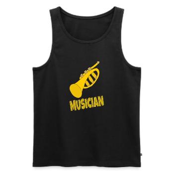 TROMPETE MUSICIAN - Männer Premium Bio Tank Top - Schwarz - Vorne - AI Model Male 178 light (178cm)