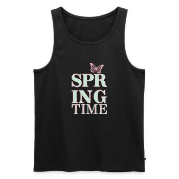 Spring Time - Der Frühling ist da! - Männer Premium Bio Tank Top - Schwarz - Vorne - AI Model Male 178 light (178cm)