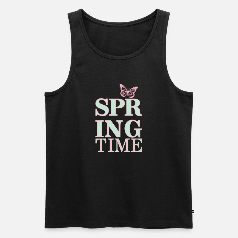 Spring Time - Spring is here! - Men's Premium Organic Tank Top - black