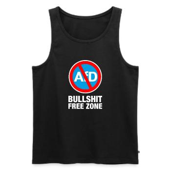 AFD BULLSHIT FREE ZONE - Männer Premium Bio Tank Top - Schwarz - Vorne - Michal (187cm)