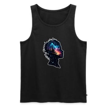 Silhouette / Forest / Portrait / Trees / Person - Men's Premium Organic Tank Top - black - Front - Michal (187cm)