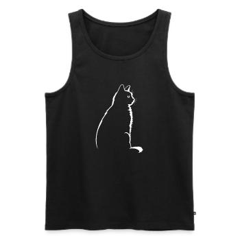 Cat, Cat Motif - Men's Premium Organic Tank Top - black - Front - Michal (187cm)