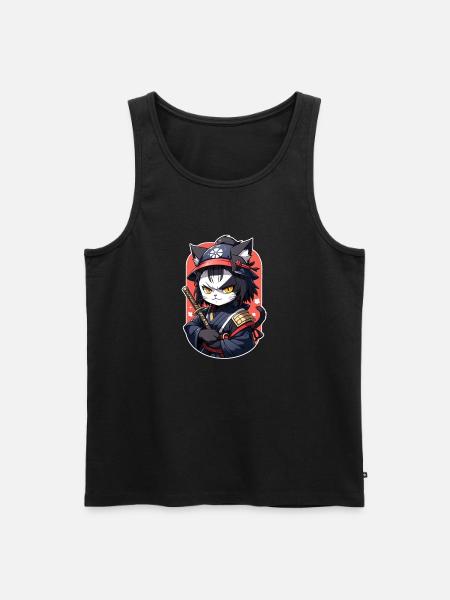 Ninja Cat - Samurai Kitten - Men's Premium Organic Tank Top - black