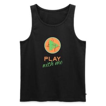 Play with me - orange/vert - Débardeur bio Premium Homme - noir - Devant - Michal (187cm)