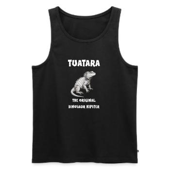 Tuatara The original dinosaur hipster - Men's Premium Organic Tank Top - black - Front - AI Model Male 178 light (178cm)