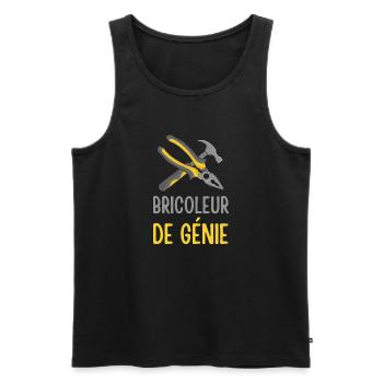 Bricoleur de génie - Débardeur bio Premium Homme - noir - Devant - Michal (187cm)