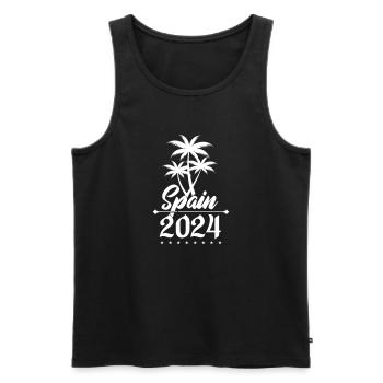 Spain 2024 Palm Trees 1 - Men's Premium Organic Tank Top - black - Front - AI Model Male 178 light (178cm)