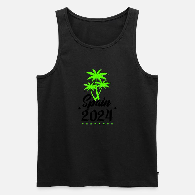 spain 2024 palmen - Männer Premium Bio Tank Top - Schwarz