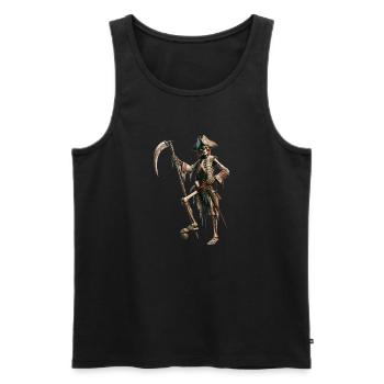Knochenpirat mit Sense - Männer Premium Bio Tank Top - Schwarz - Vorne - Michal (187cm)