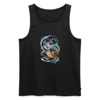 Héroïne de la natation Tortue - Débardeur bio Premium Homme - noir - Devant - AI Model Male 178 light (178cm)