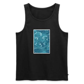wellen surf Meer - Männer Premium Bio Tank Top - Schwarz - Vorne - Michal (187cm)